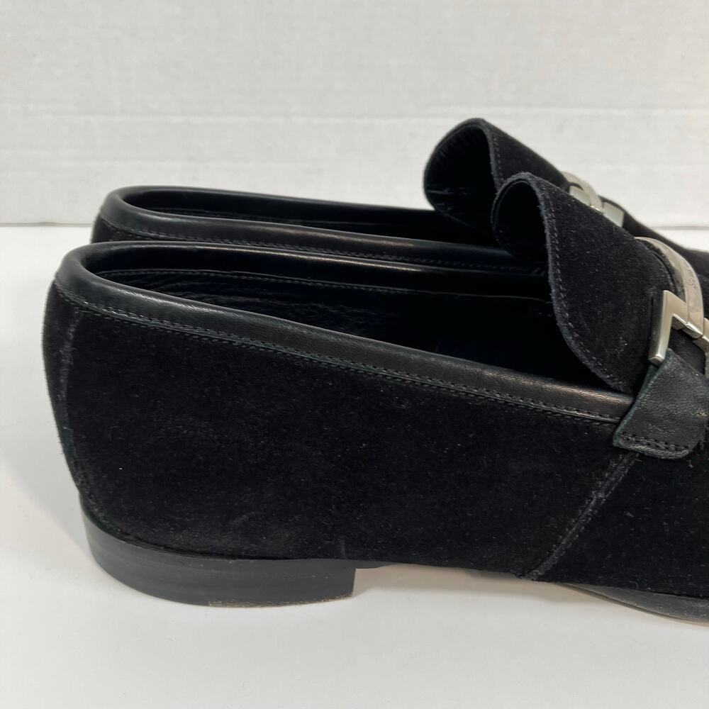 Ermenegildo Zegna Men’s 8.5 Black Suede Slip-On Horsebit Loafers Italian Made - Picture 9 of 16